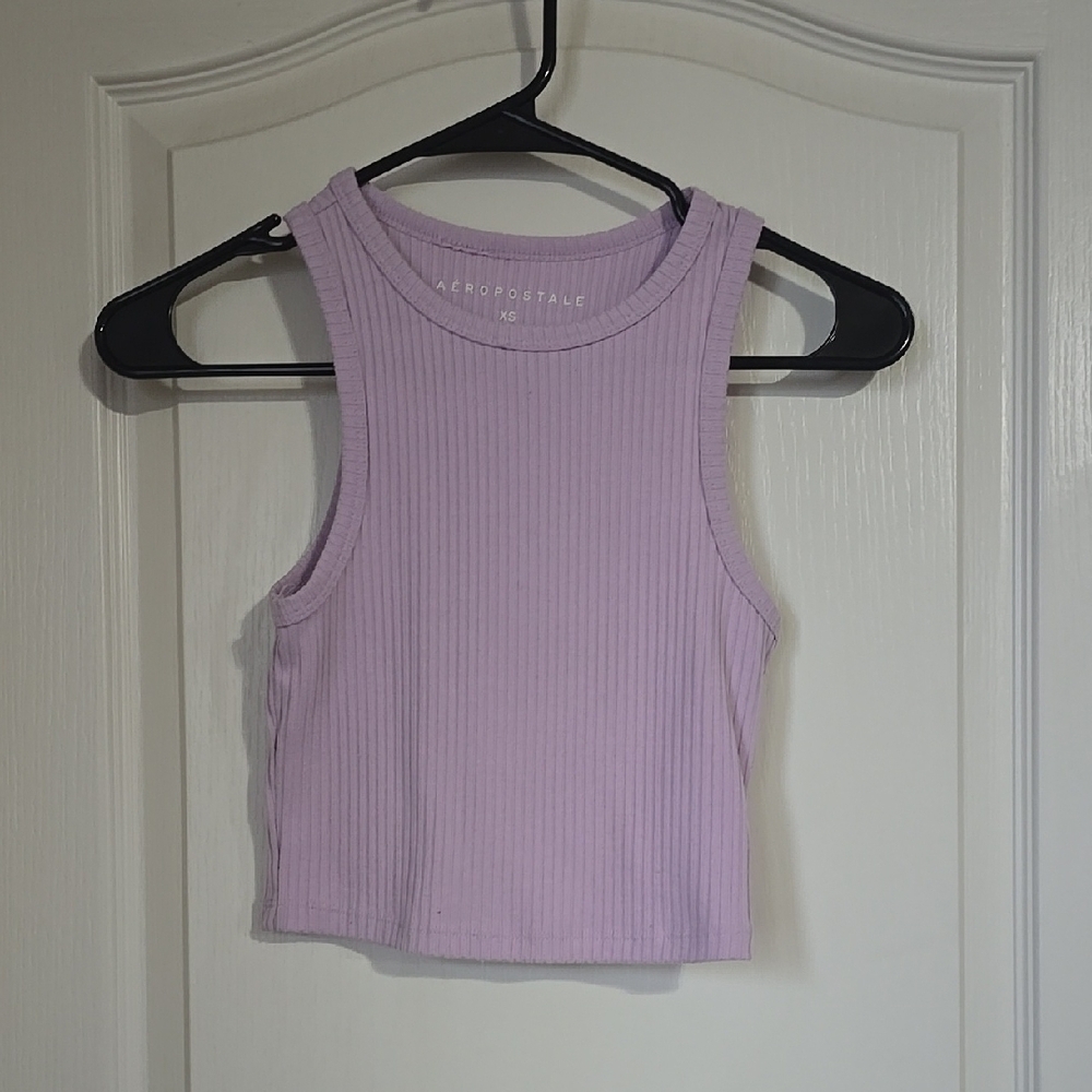 Aeropostale Women's Purple Ribbed Tank Top